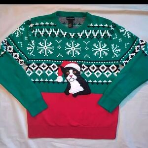 Alex Stevens Tacky Ugly Christmas Cat Holiday Sweater Men's Size: M - FAST SHIP